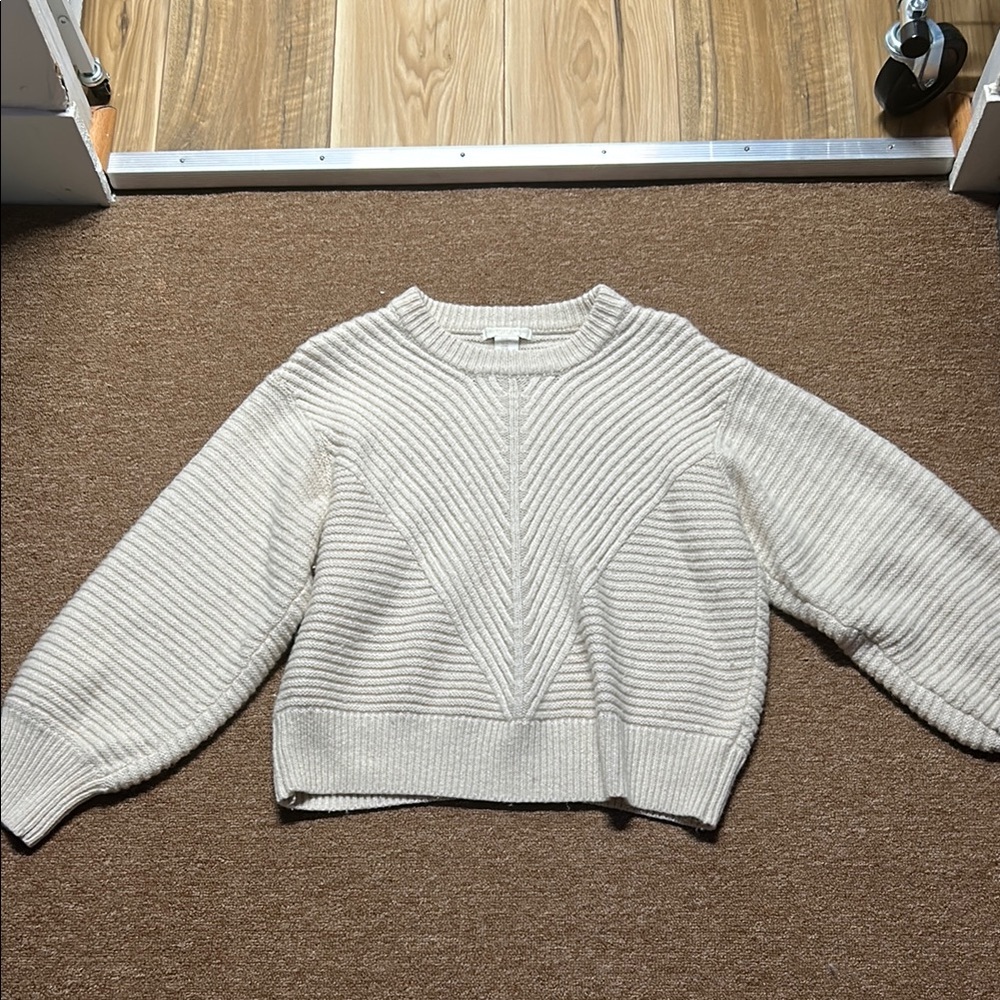 Christian Siriano Textured Cream Sweater